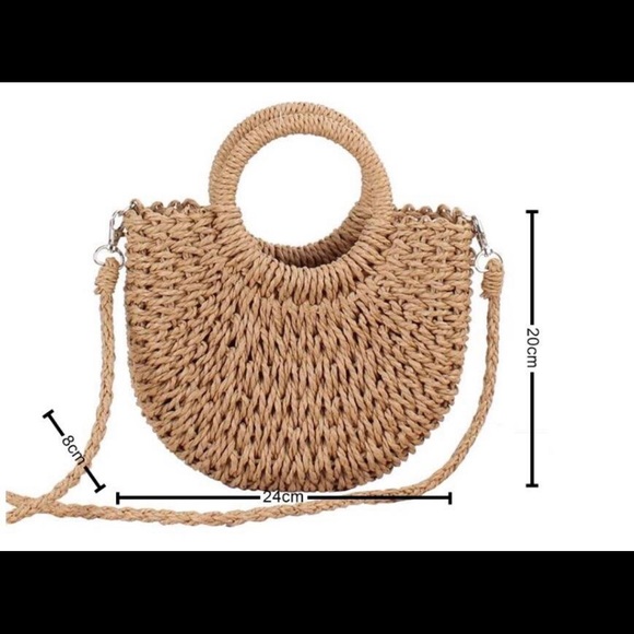 Straw small beach crossbody beach bag - Picture 4 of 6